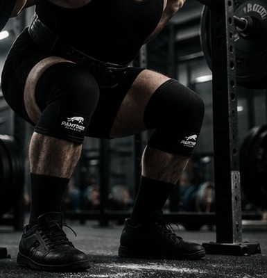 Athlete competing with Panther knee sleeves